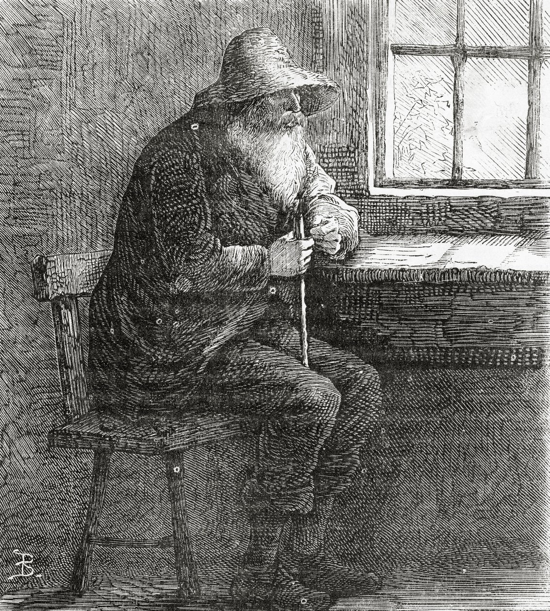 De Patriarch, illustratie voor een verhaal, Een Gemeenschap van Verschoppelingen, uit Appletons Journal, 23 maart 1872 door American School