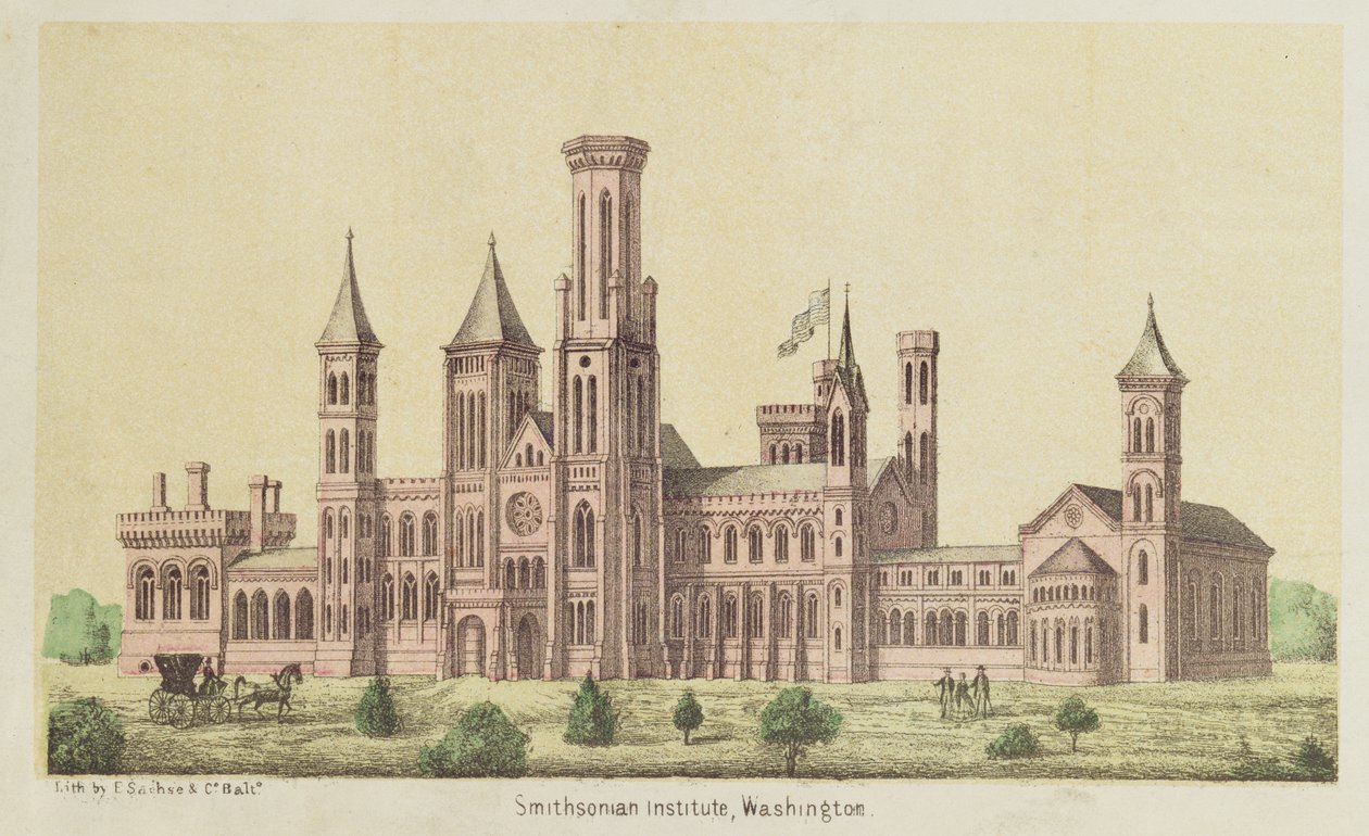 Het Smithsonian Institute, Washington, gepubliceerd door E. Sachse door American School