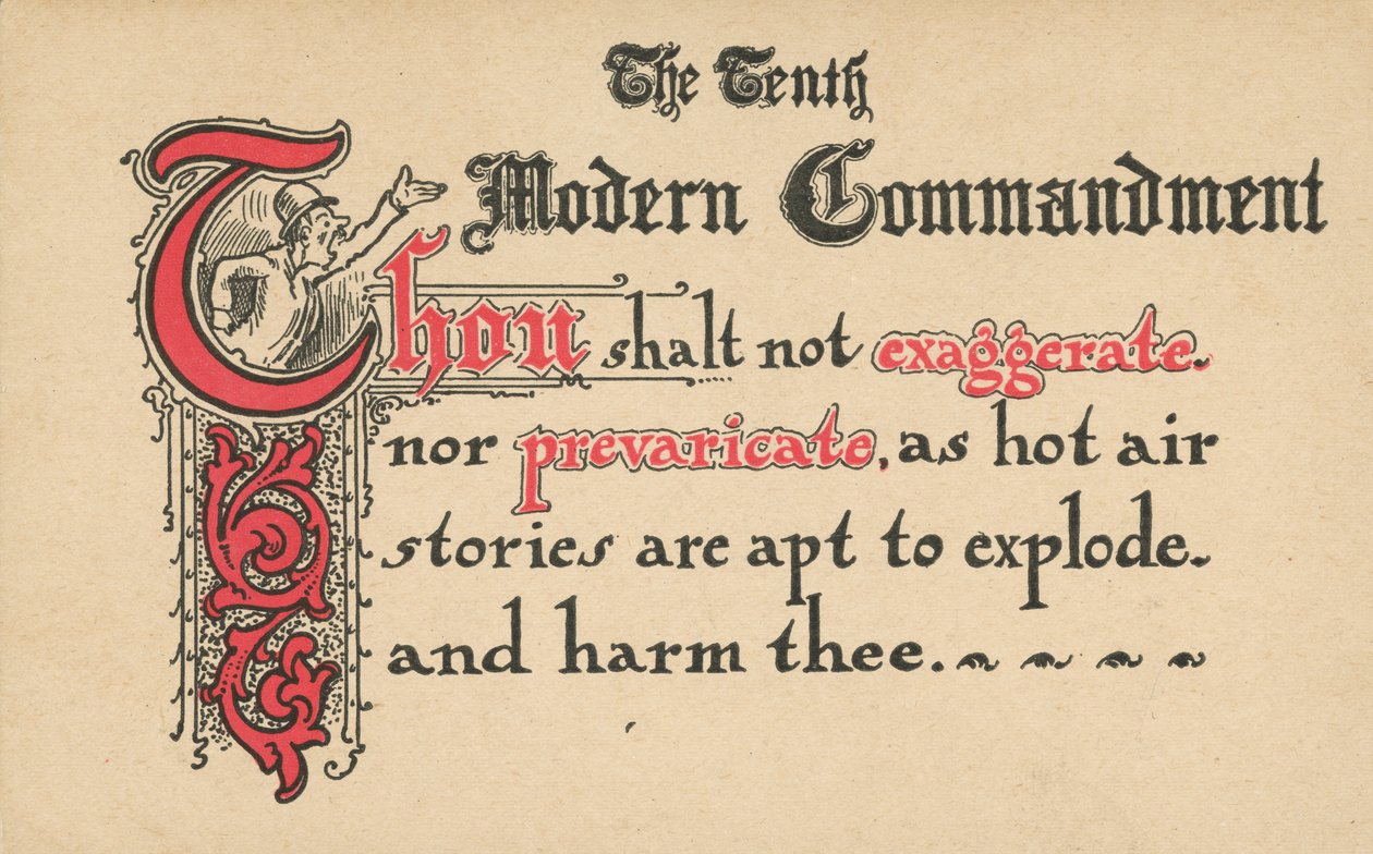 Het tiende moderne gebod (kleurenlitho) door American School