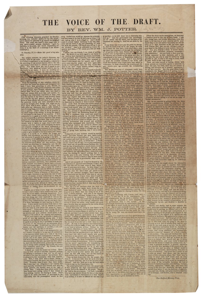 De stem van de loting, 21 juli 1863 door American School