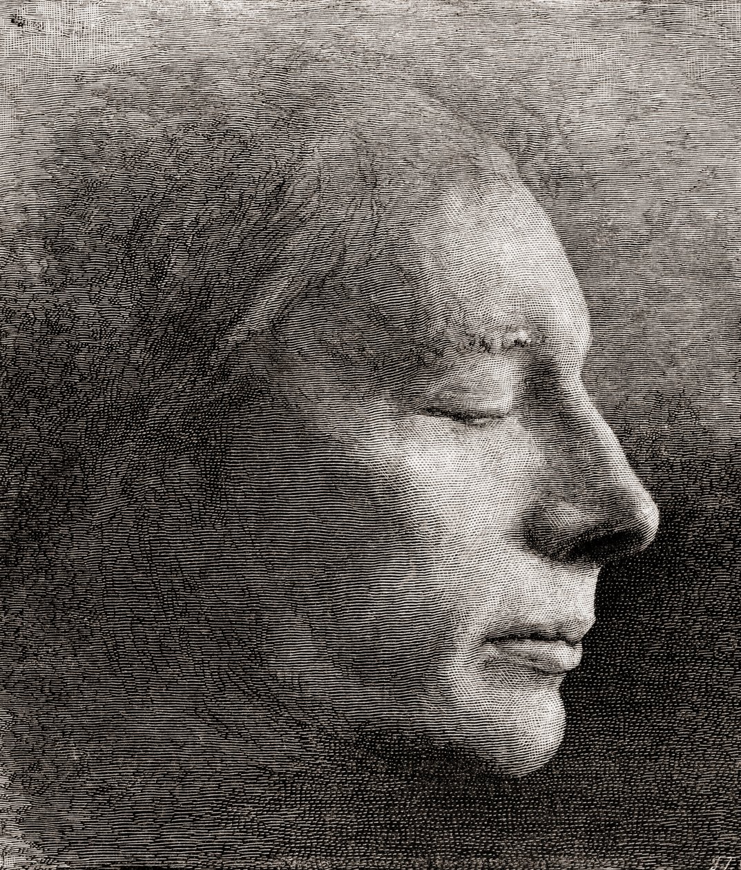 Het dodenmasker van John Keats, uit 