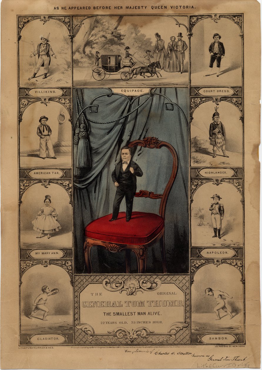 De originele Generaal Tom Thumb: de kleinste man ter wereld door American School