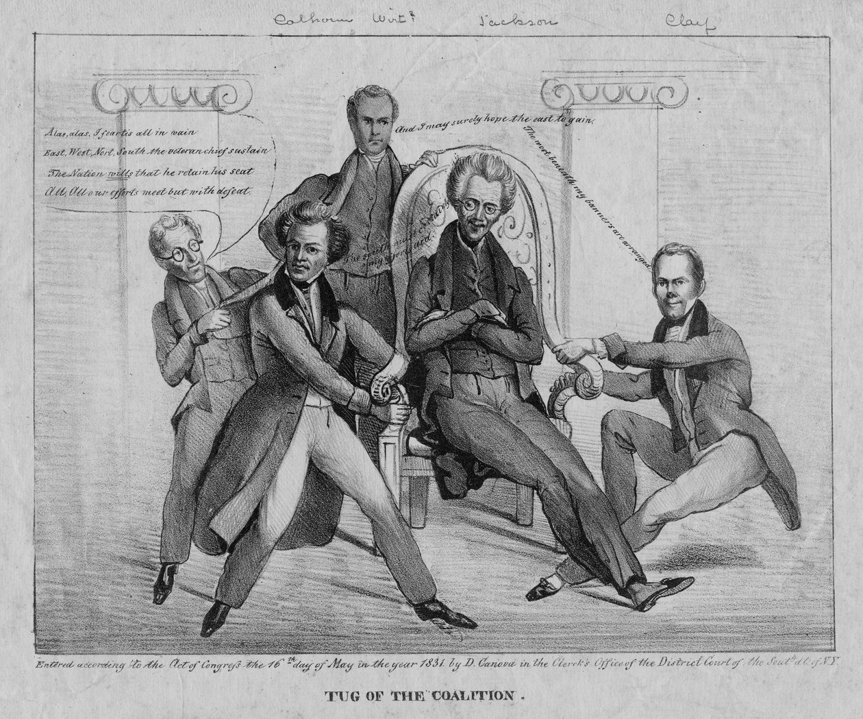 Touwtrekken van de coalitie, 1831 door American School