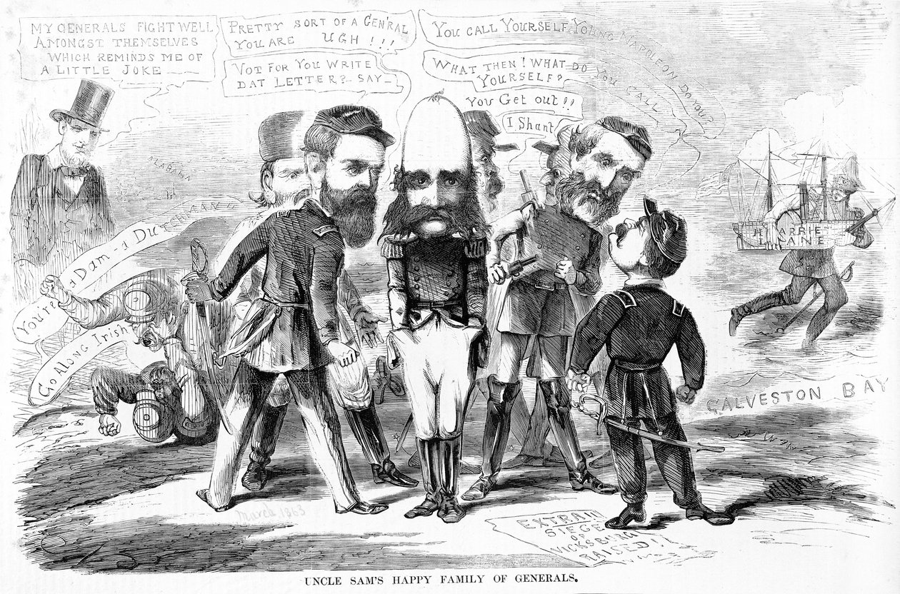 Oom Sams gelukkige familie van generaals, c.1863 door American School