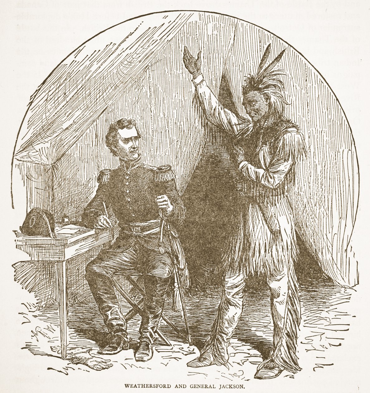 Weathersford en Generaal Jackson, uit een boek gepubliceerd in 1896 door American School
