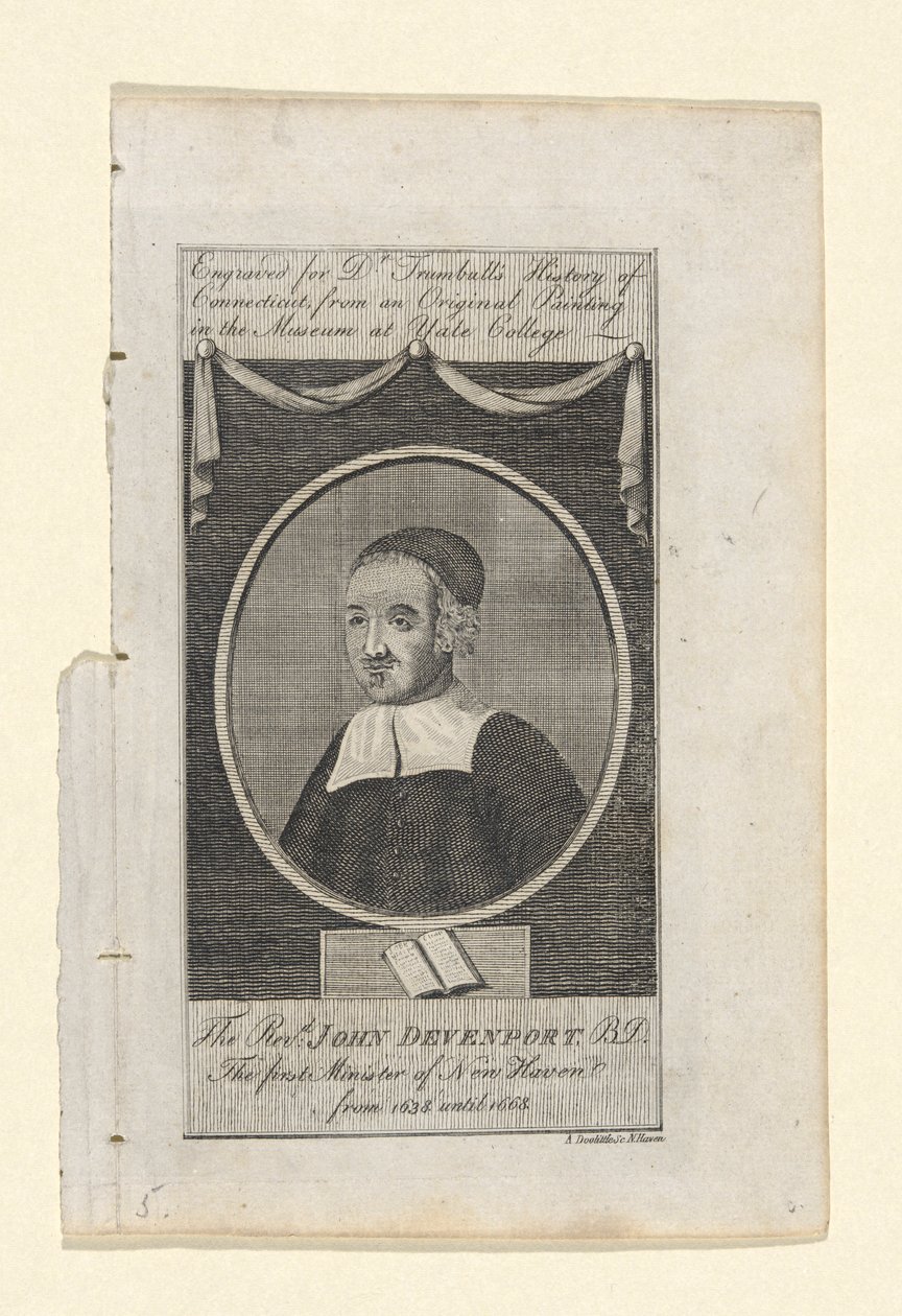 De dominee John Davenport door Amos Doolittle