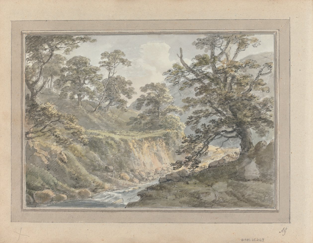 Uitzichten in Engeland, Schotland en Wales: Landschap met Stroom door Amos Green