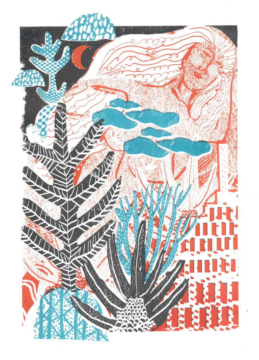 We Build, 2015 (zeefdruk) door Amy Louise Evans