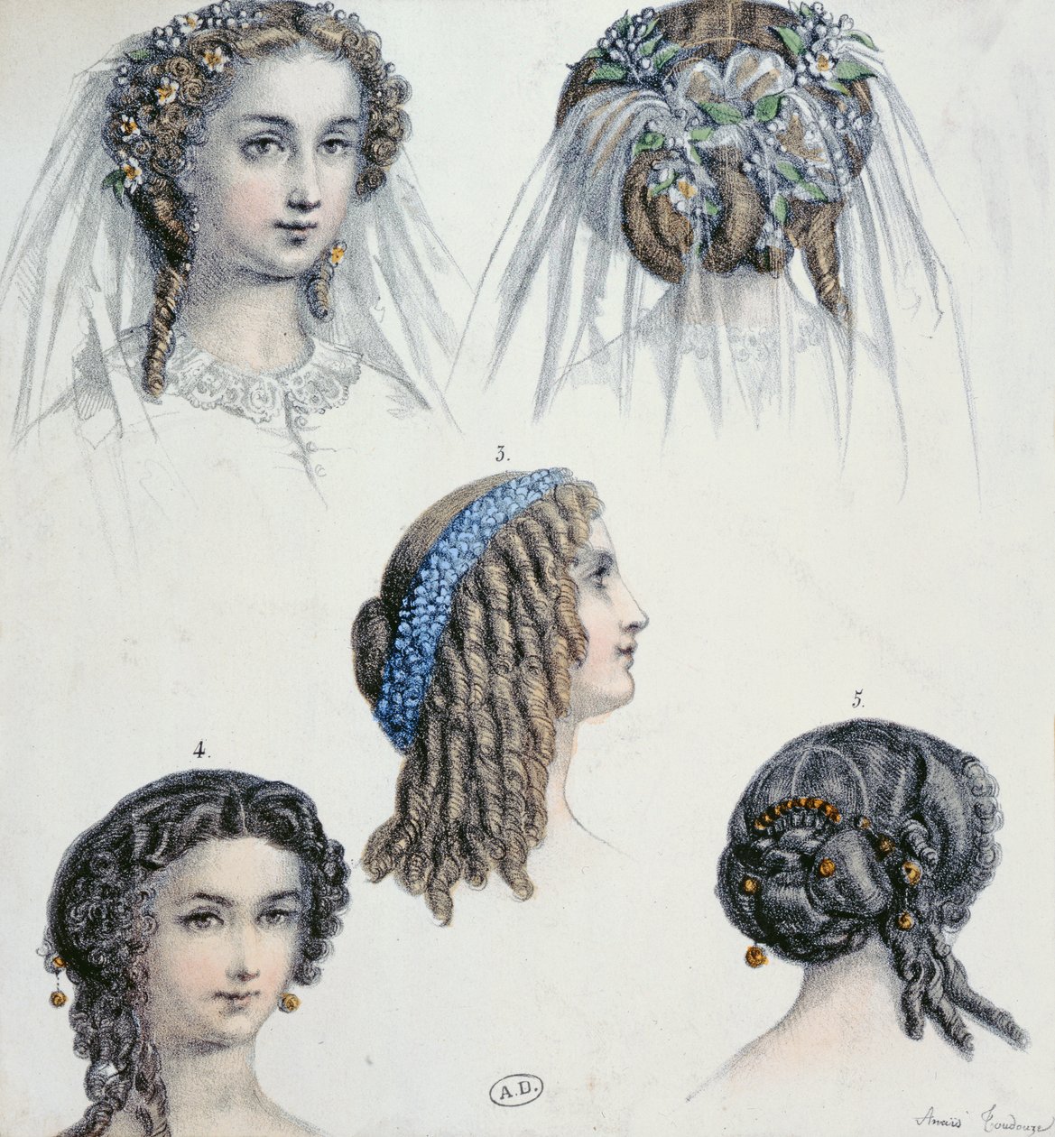 Kapsel van een bruid en anderen, c.1853 door Anais Toudouze