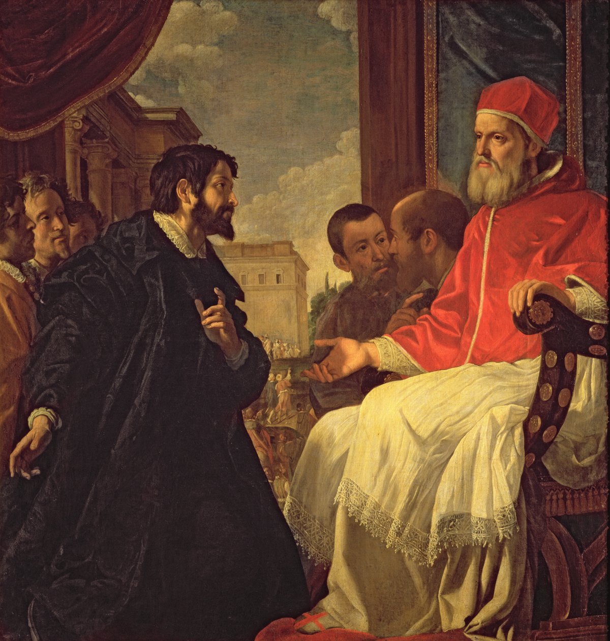 Michelangelo en paus Julius II door Anastasio Fontebuoni