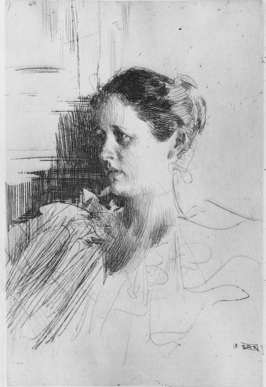 Portret van mevrouw Charles Nagel door Anders Leonard Zorn