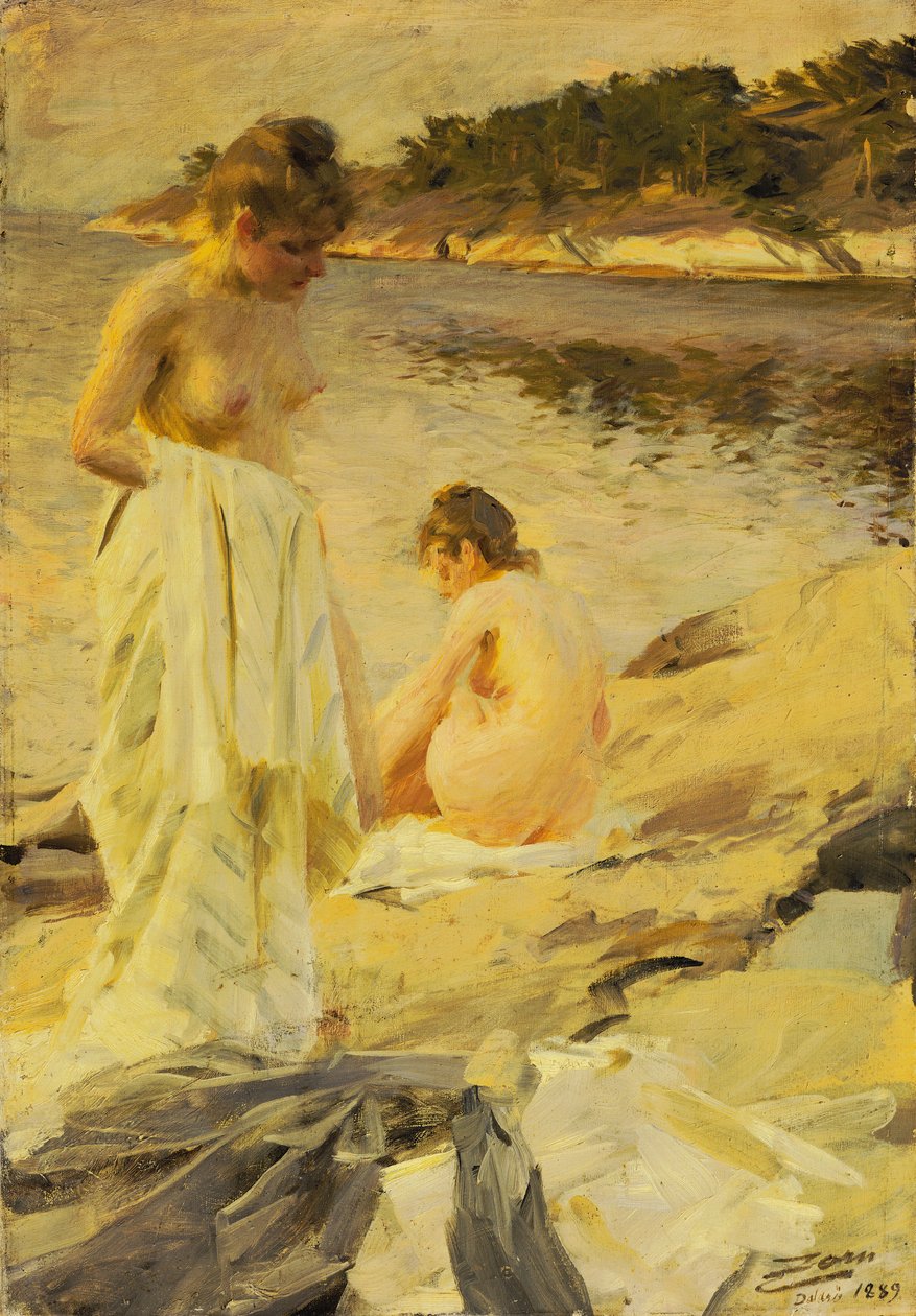De Baders, 1889 door Anders Leonard Zorn