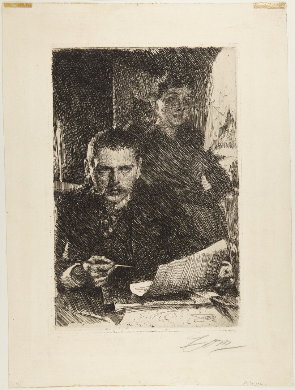 Zorn en zijn vrouw door Anders Leonard Zorn