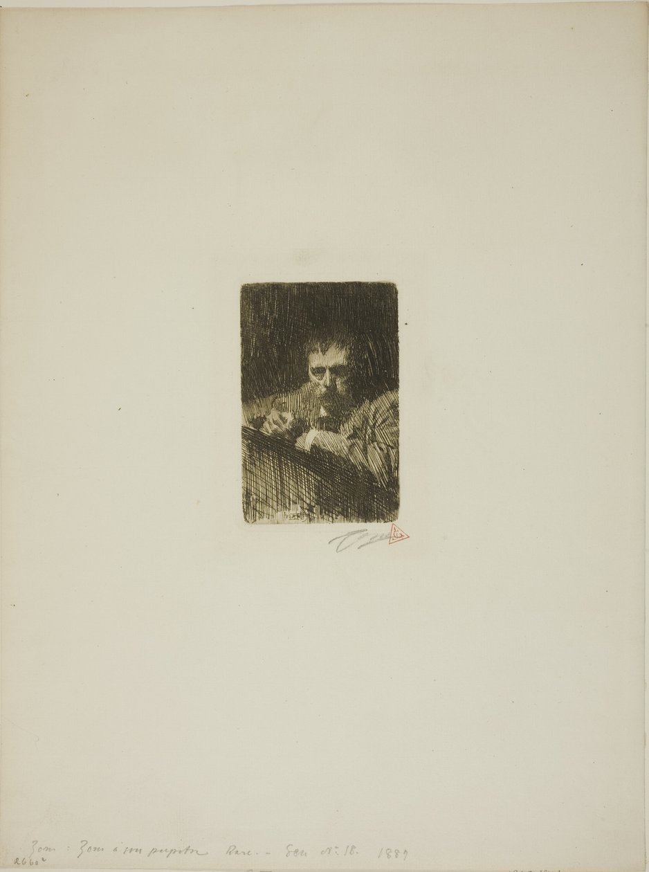 Een schilder-ets (zelfportret) door Anders Leonard Zorn