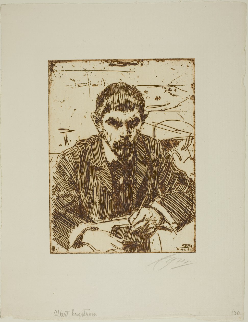Albert Engström door Anders Leonard Zorn