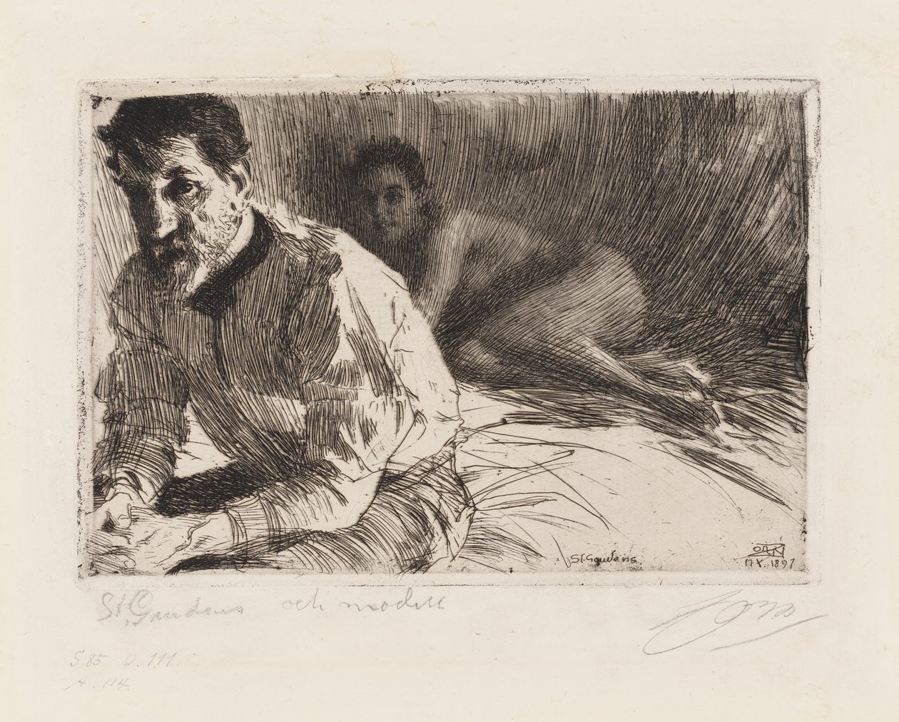 Augustus Saint-Gaudens door Anders Zorn