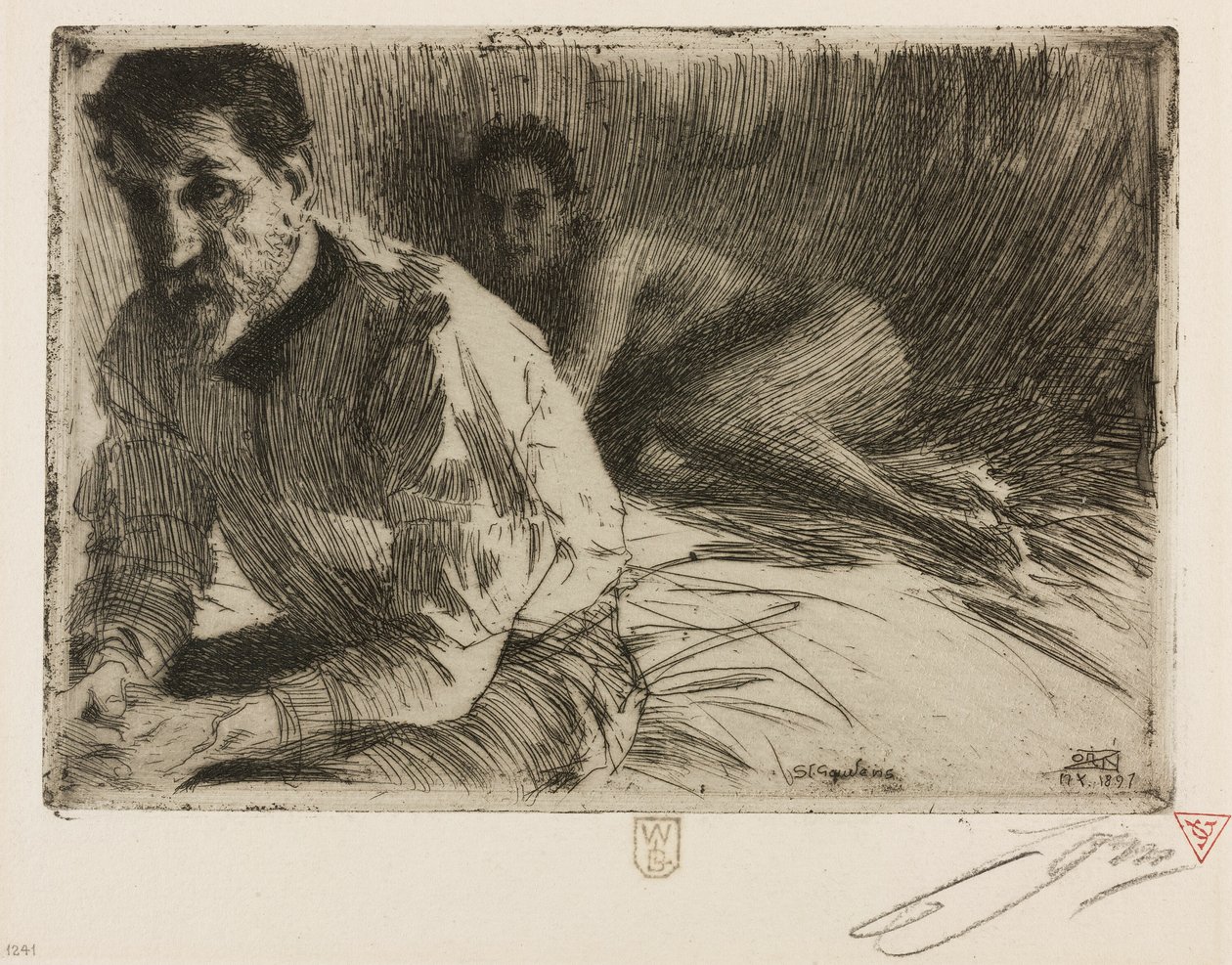 Augustus Saint Gaudens II (Saint Gaudens en zijn model) door Anders Leonard Zorn