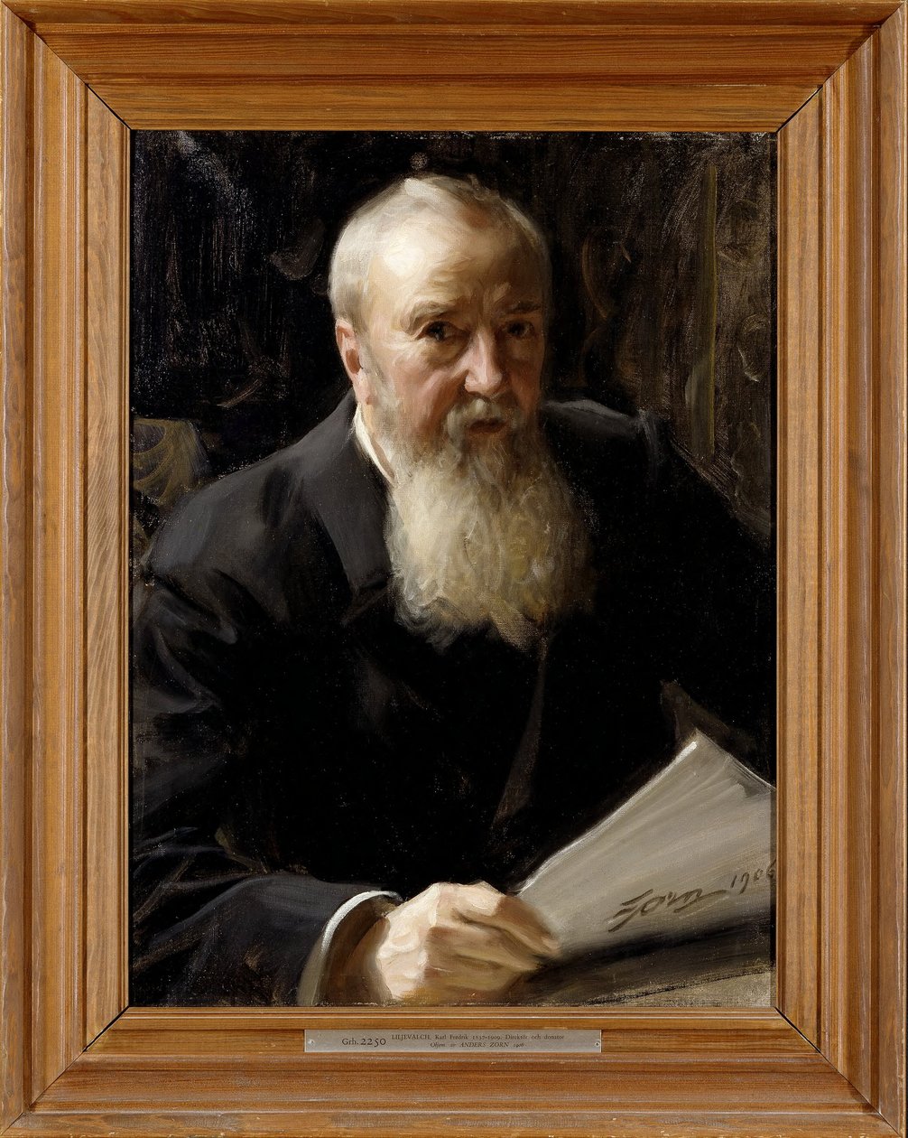 Carl Fredrik Liljevalch (1837-1909), industrieel, directeur van een ijzerfabriek en mecenas, 1906 door Anders Zorn