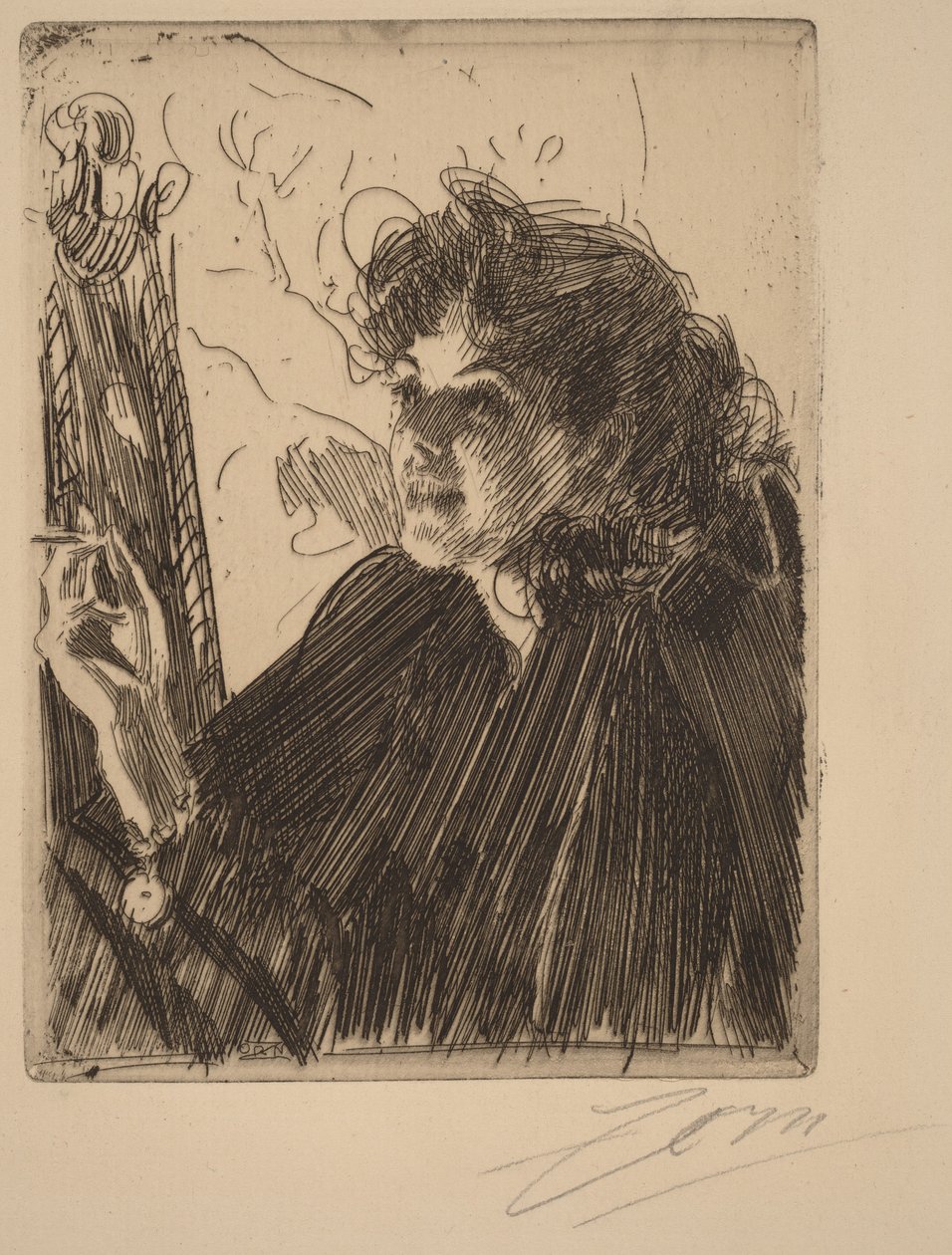 Meisje met een sigaret II door Anders Zorn