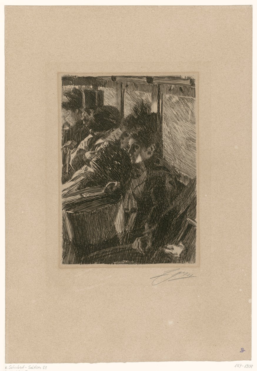 In de omnibus door Anders Zorn