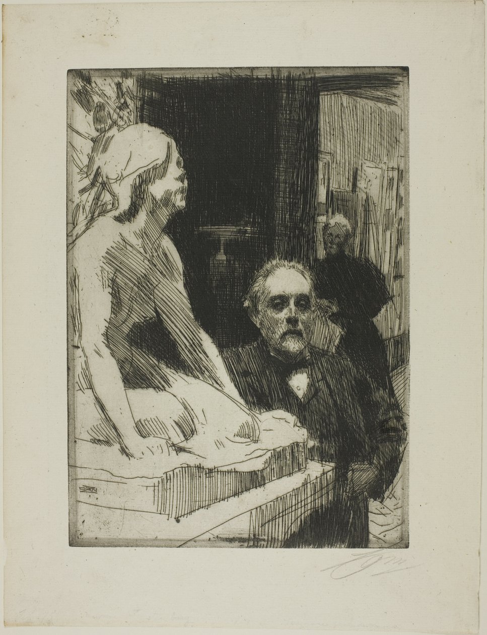 Pontus Fürstenberg en zijn vrouw (staand bij Hasselbergs "Kikker") door Anders Zorn
