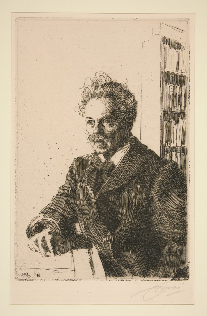 Portret van A. Strindberg door Anders Zorn