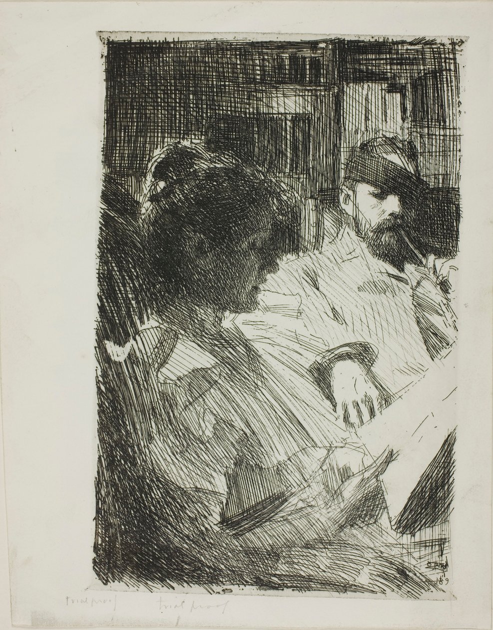 Lezen (dhr. en mevr. Ch. Deering) door Anders Zorn