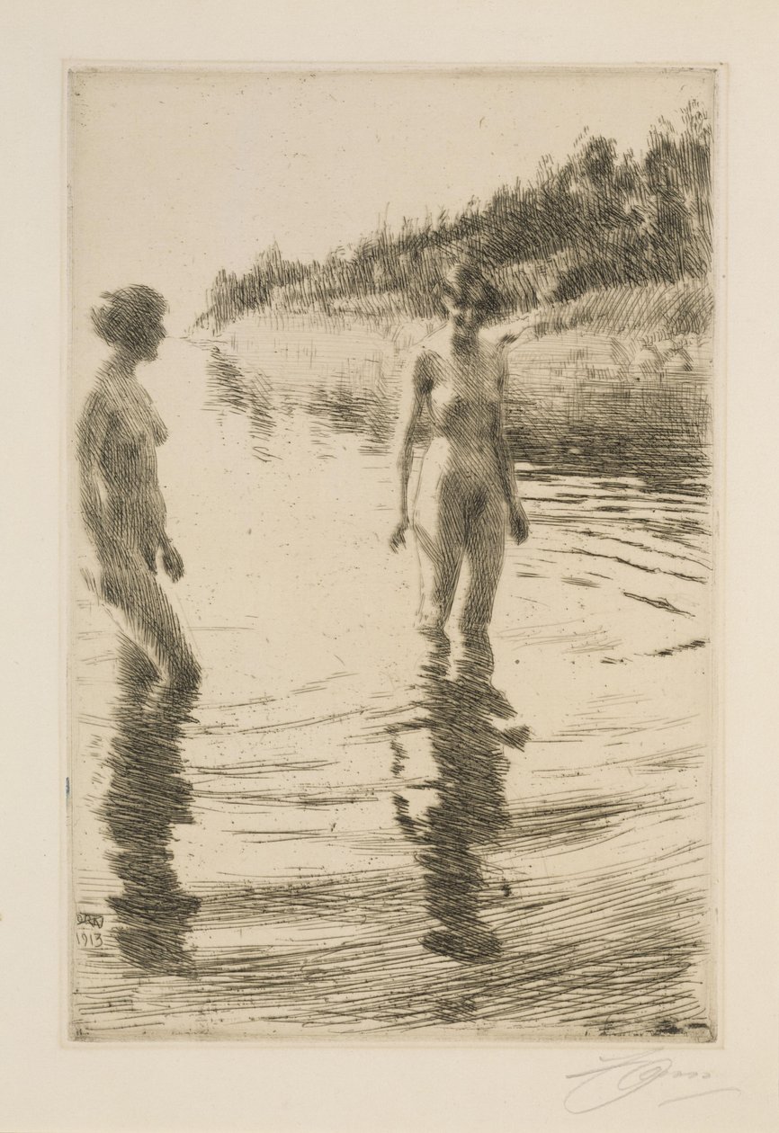 Ondiep water door Anders Zorn