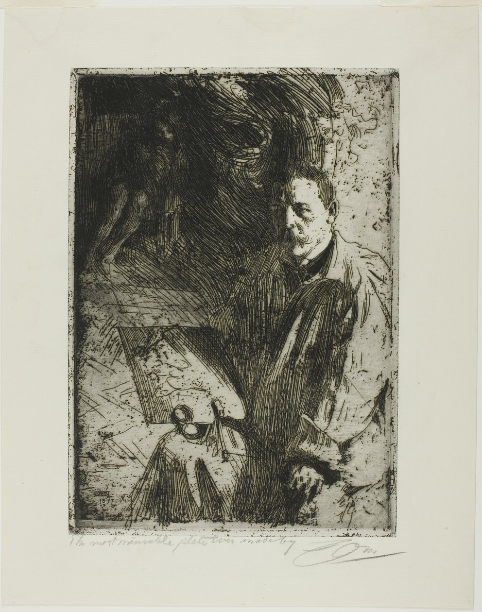Zorn en zijn model door Anders Leonard Zorn