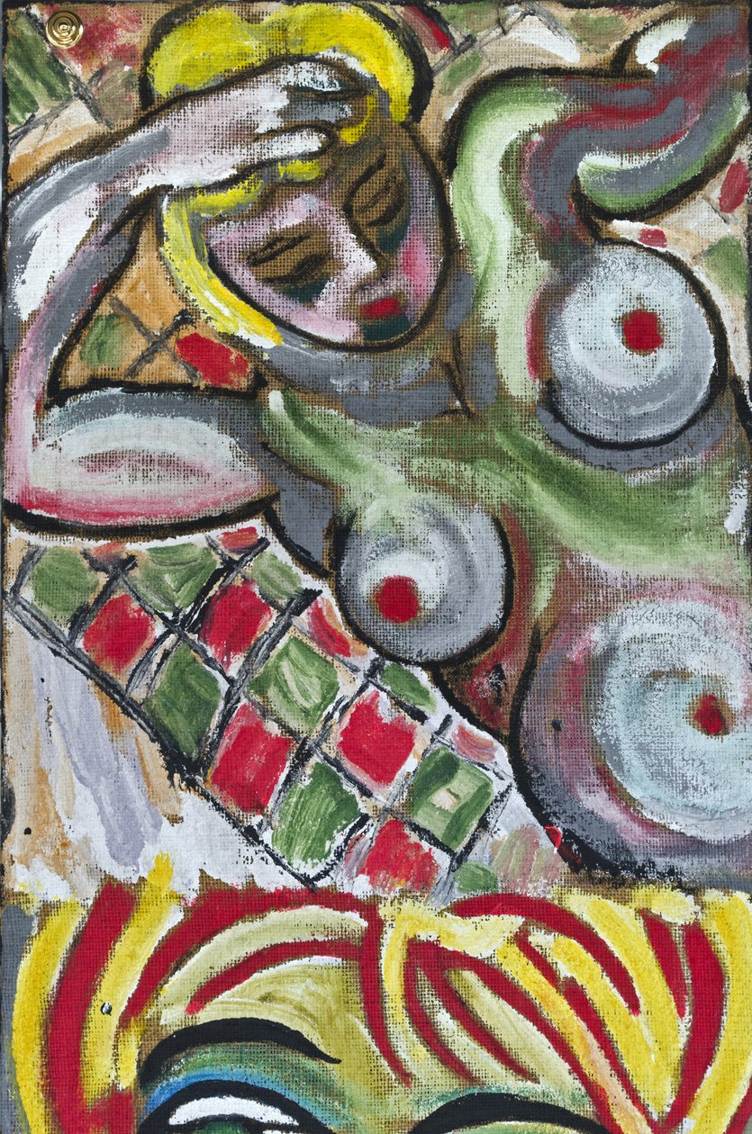 EXPRESSIONIST FEMALE NUDE, 2012 (acryl op jute doek gespannen op een houten frame) door Ando Gilardi