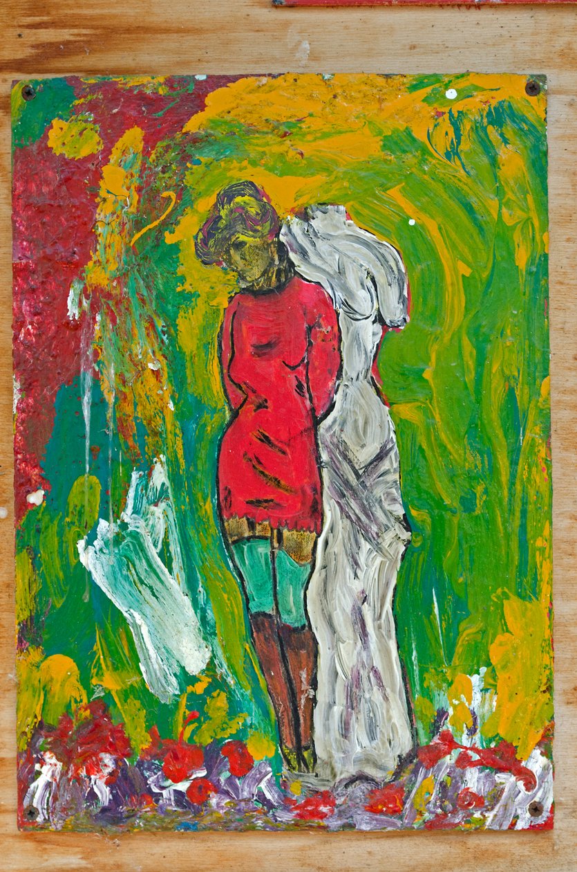 VROUW IN RODE SLIP door Ando Gilardi