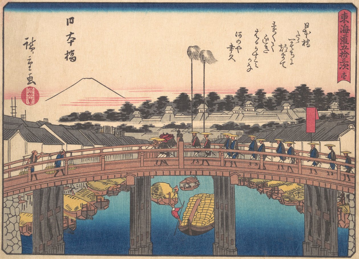 Nihonbashi, uit de serie De drieënvijftig stations van de Tokaido-weg door Ando Hiroshige