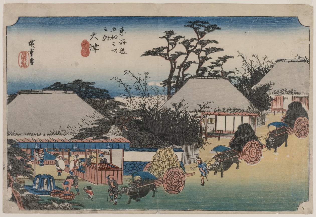 De Drieënvijftig Stations van de Tokaido: Otsu, 1833-1834 door Ando Hiroshige