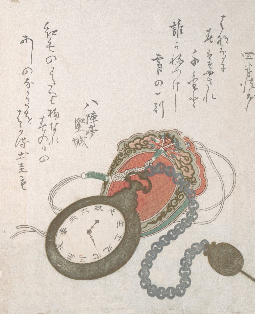 Westerse Zakhorloge Uit de Lente Regen Collectie Harusame shu, vol. 3, gedateerd 1823 door Ando Hiroshige