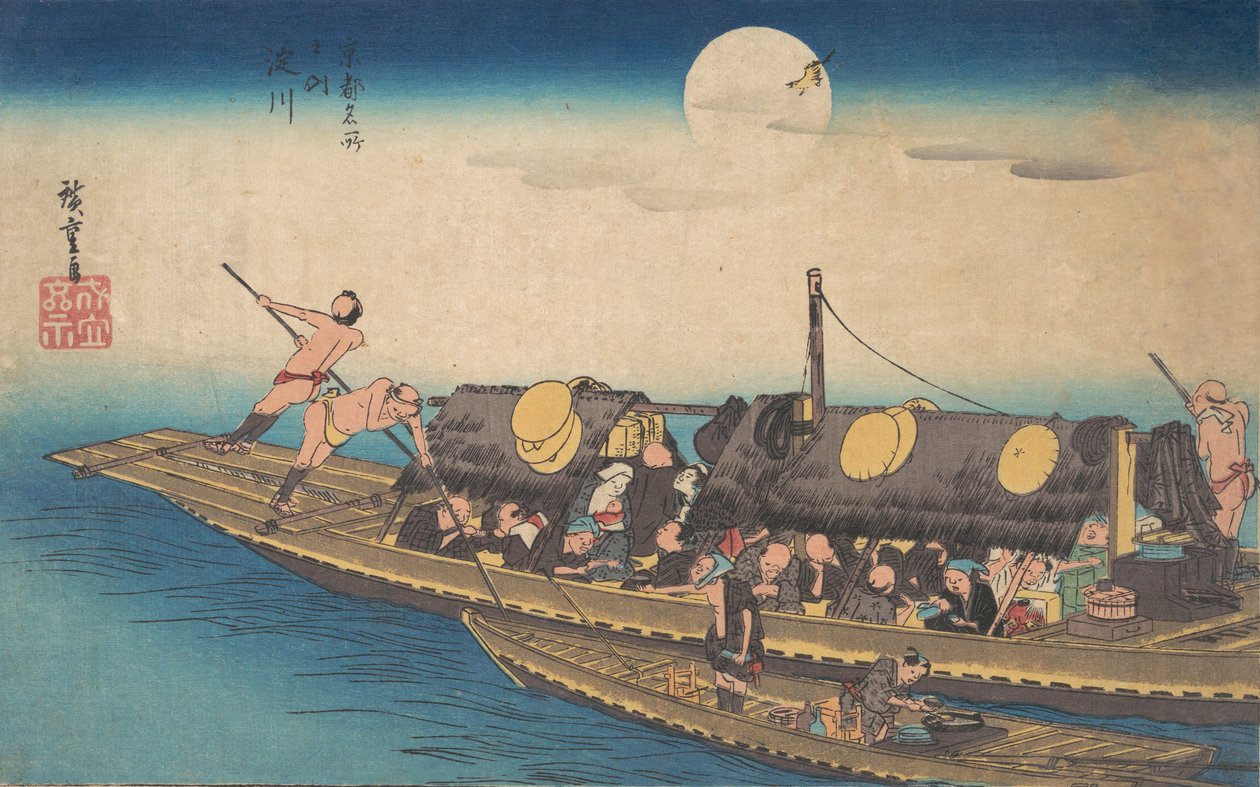 Yodogawa, ca. 1834 door Ando Hiroshige