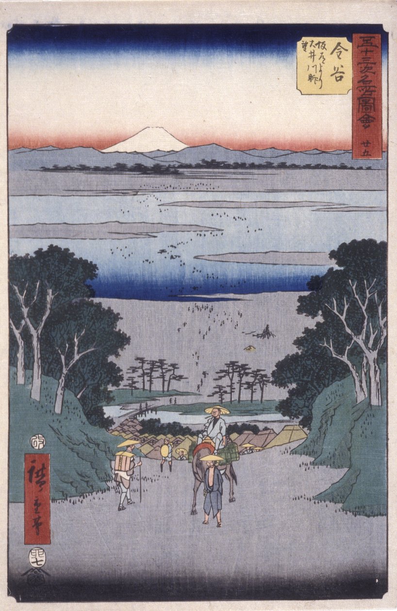 Kanaya door Ando or Utagawa Hiroshige