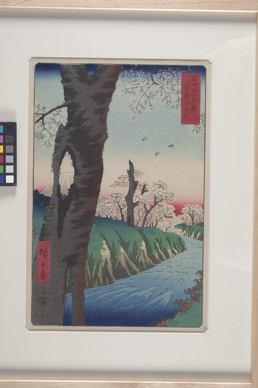 Koganei in de provincie Musashi door Ando or Utagawa Hiroshige