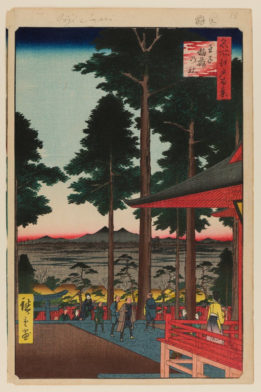 Oji Inari Schrijn door Ando or Utagawa Hiroshige