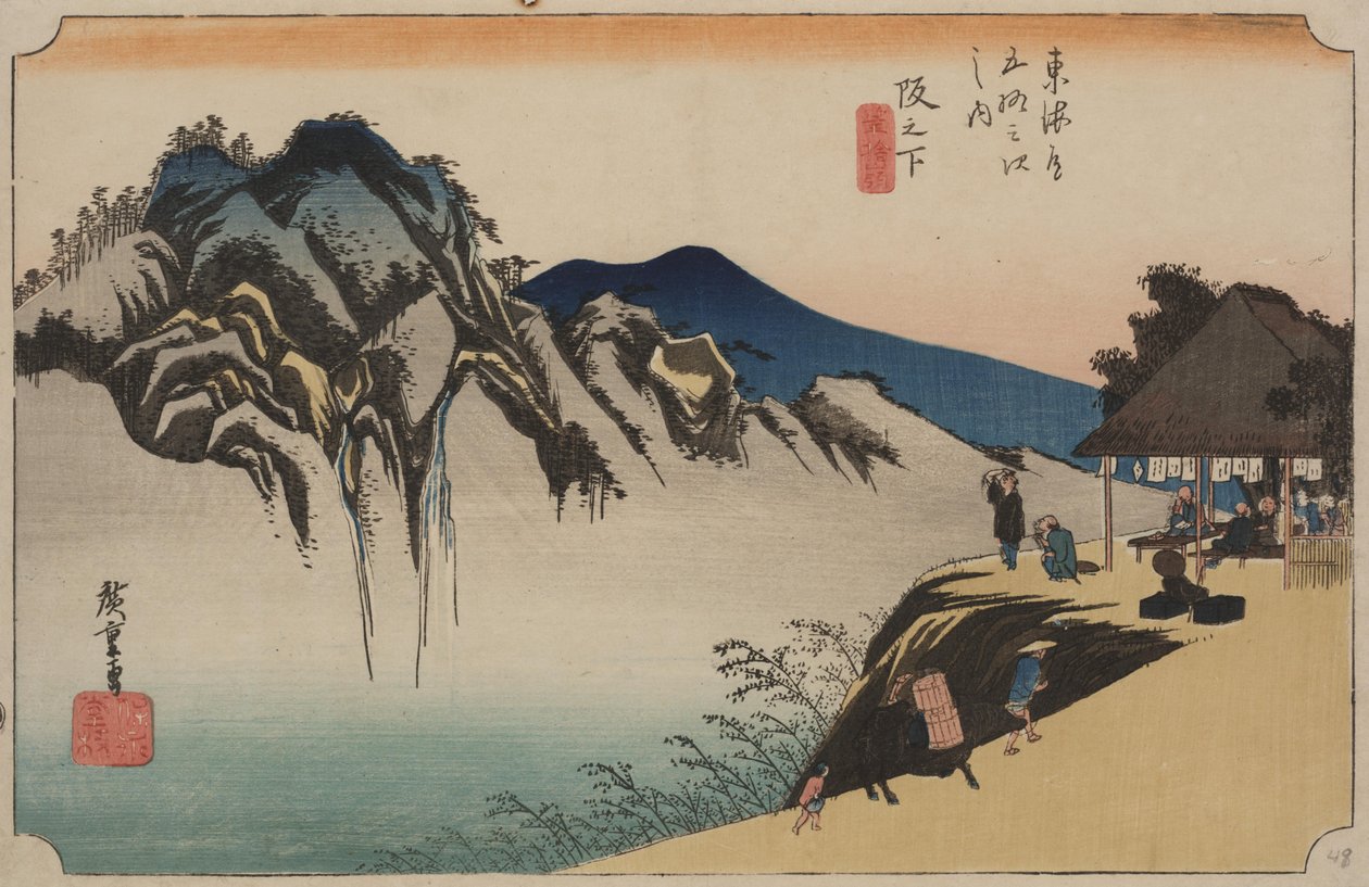 Uitzicht op Mount Fudesute door Ando or Utagawa Hiroshige