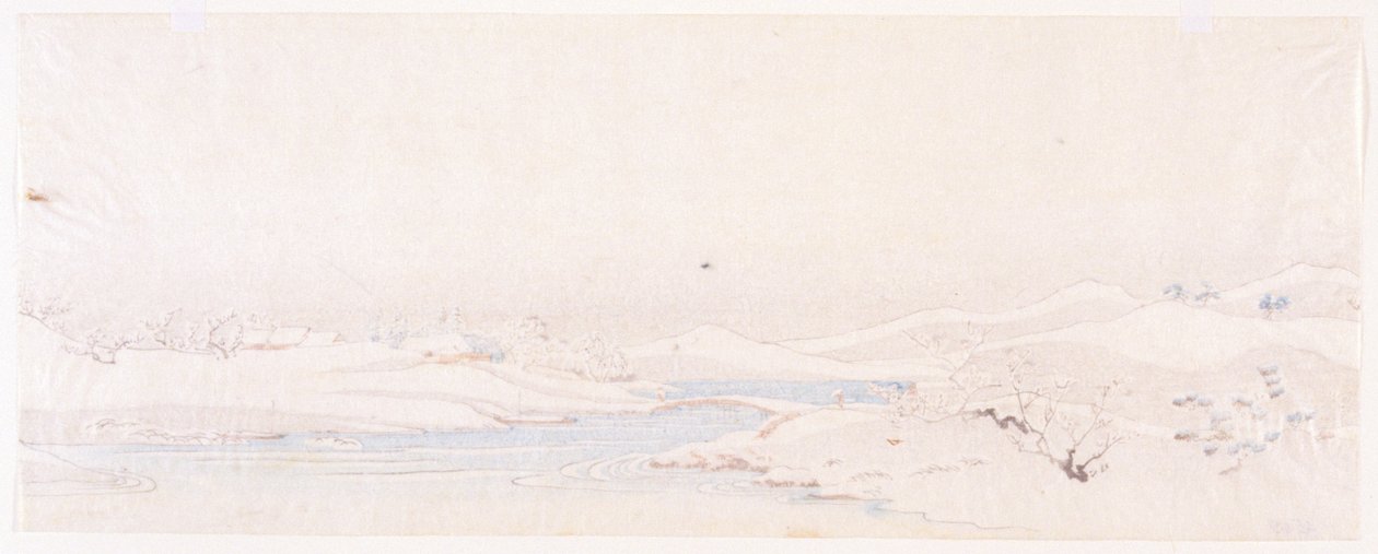 Winterlandschap. Provincieserie. door Ando or Utagawa Hiroshige