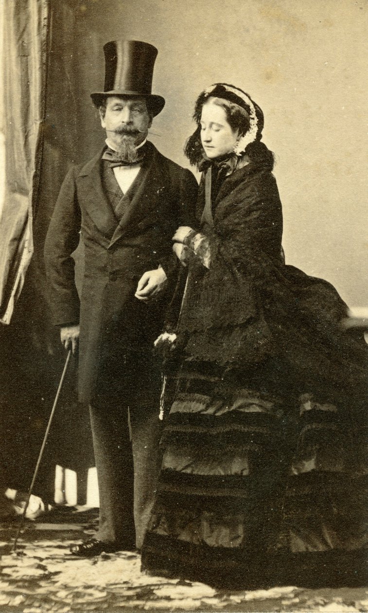 Keizer Napoleon III en keizerin Eugénie door Andre Adolphe Eugene Disderi