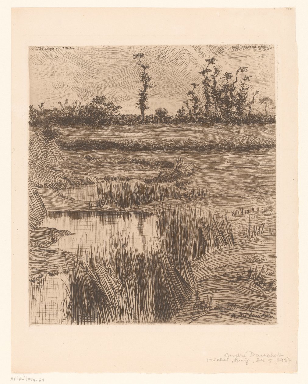 Landschap in Bretagne door André Dauchez