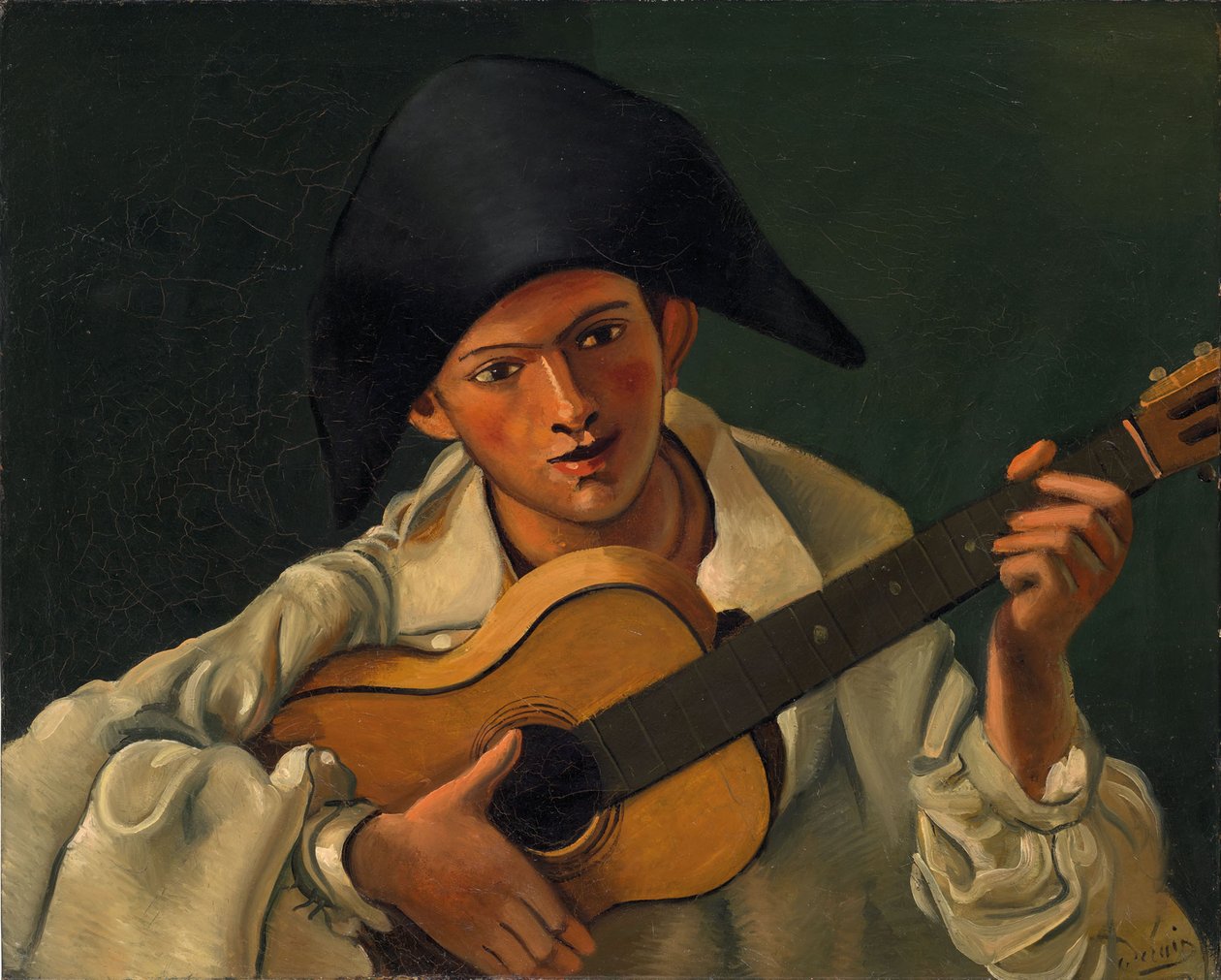 Harlekijn buste met gitaar door Andre Derain
