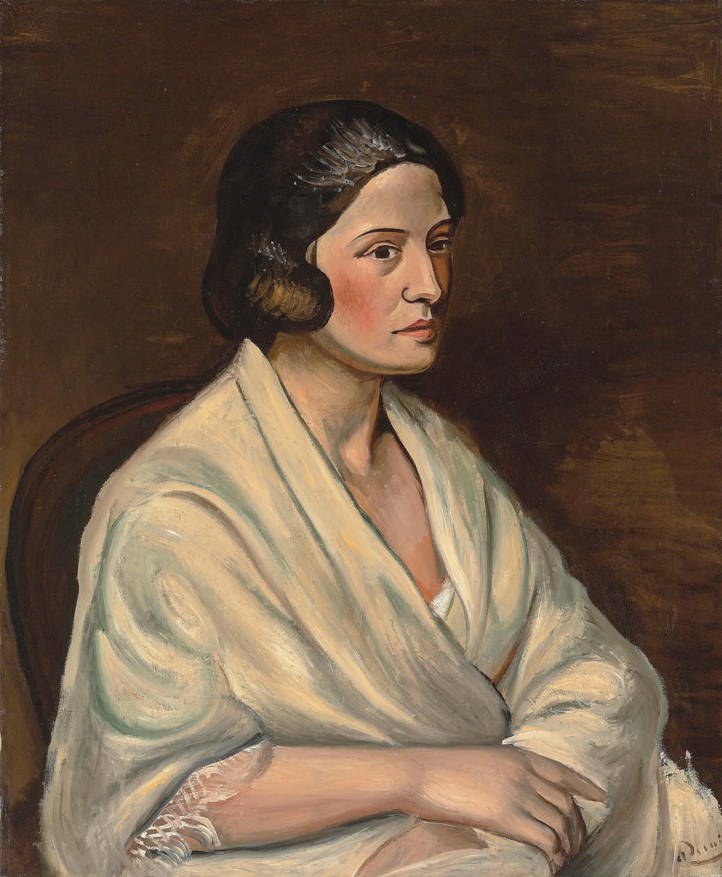 Borstbeeld van een vrouw met een sjaal door Andre Derain
