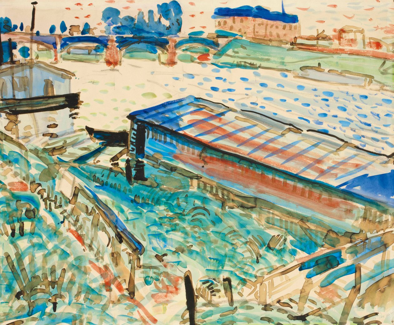 Brug van Chatou door Andre Derain