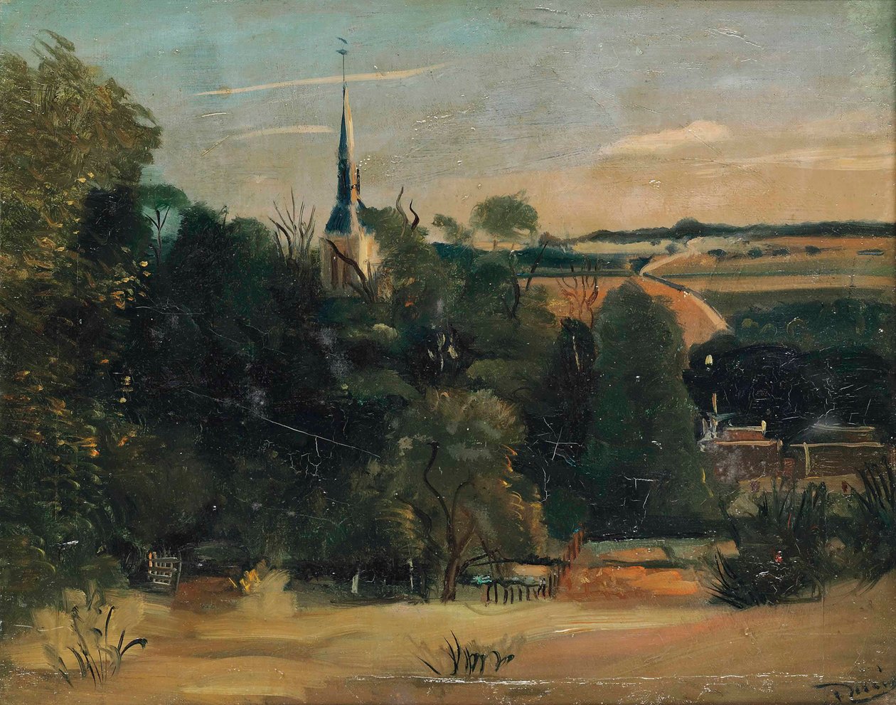 Uitzicht op Donnemarie-en-Montois door Andre Derain