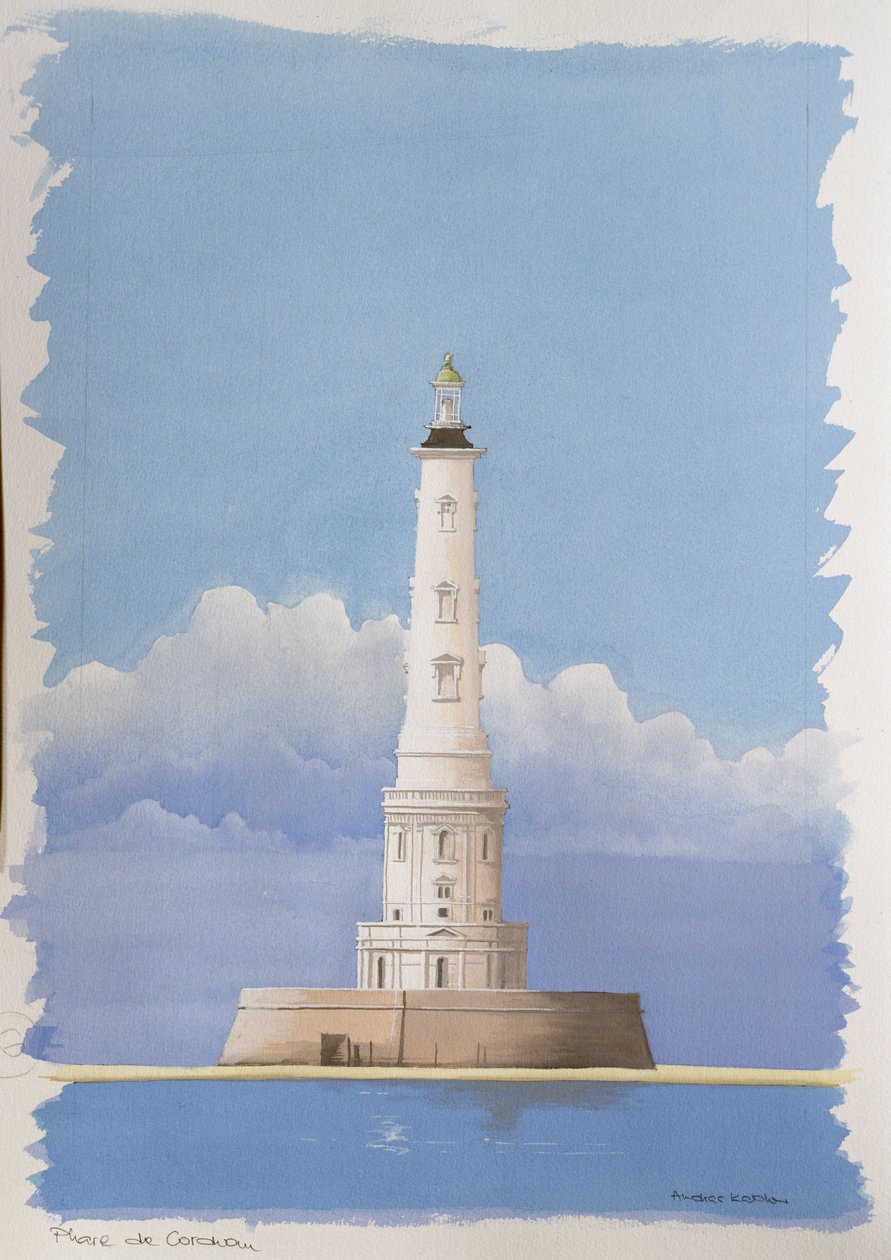 Vuurtoren van Corduan, Pointe de Grave, Gironde, Frankrijk door Andras Kaldor