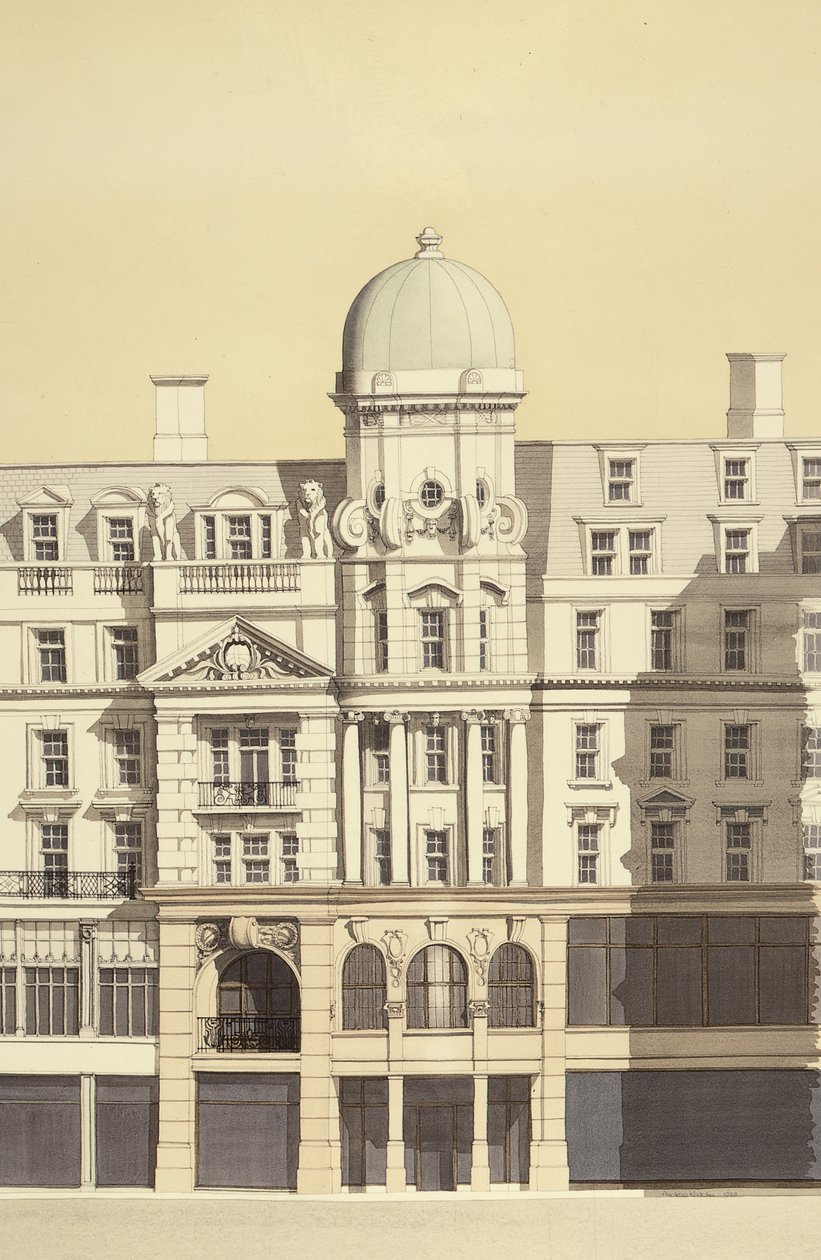 De linnenhal (detail), Regent Street, Londen door Andras Kaldor