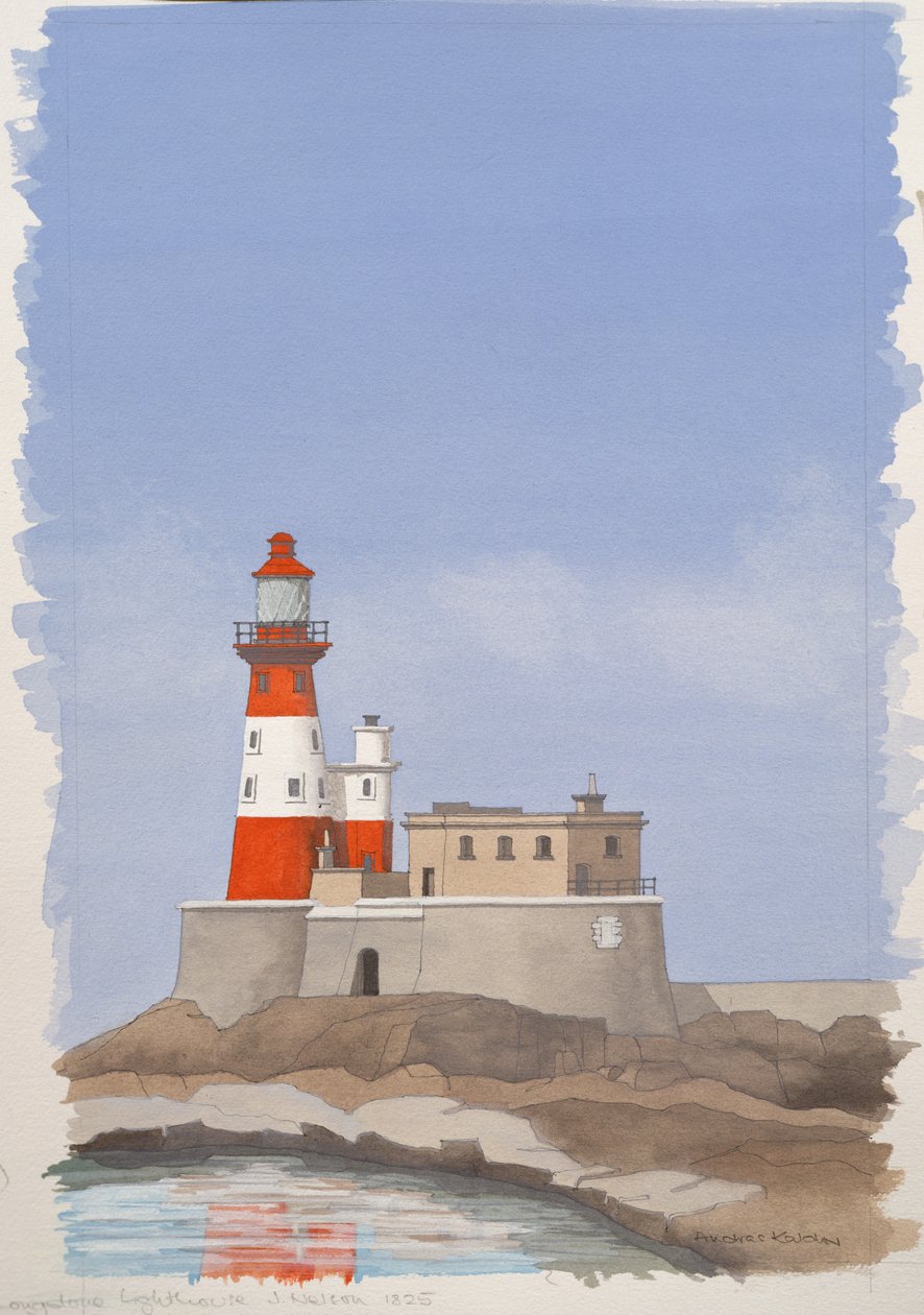 De vuurtoren van Longstone, Farne-eiland door Andras Kaldor