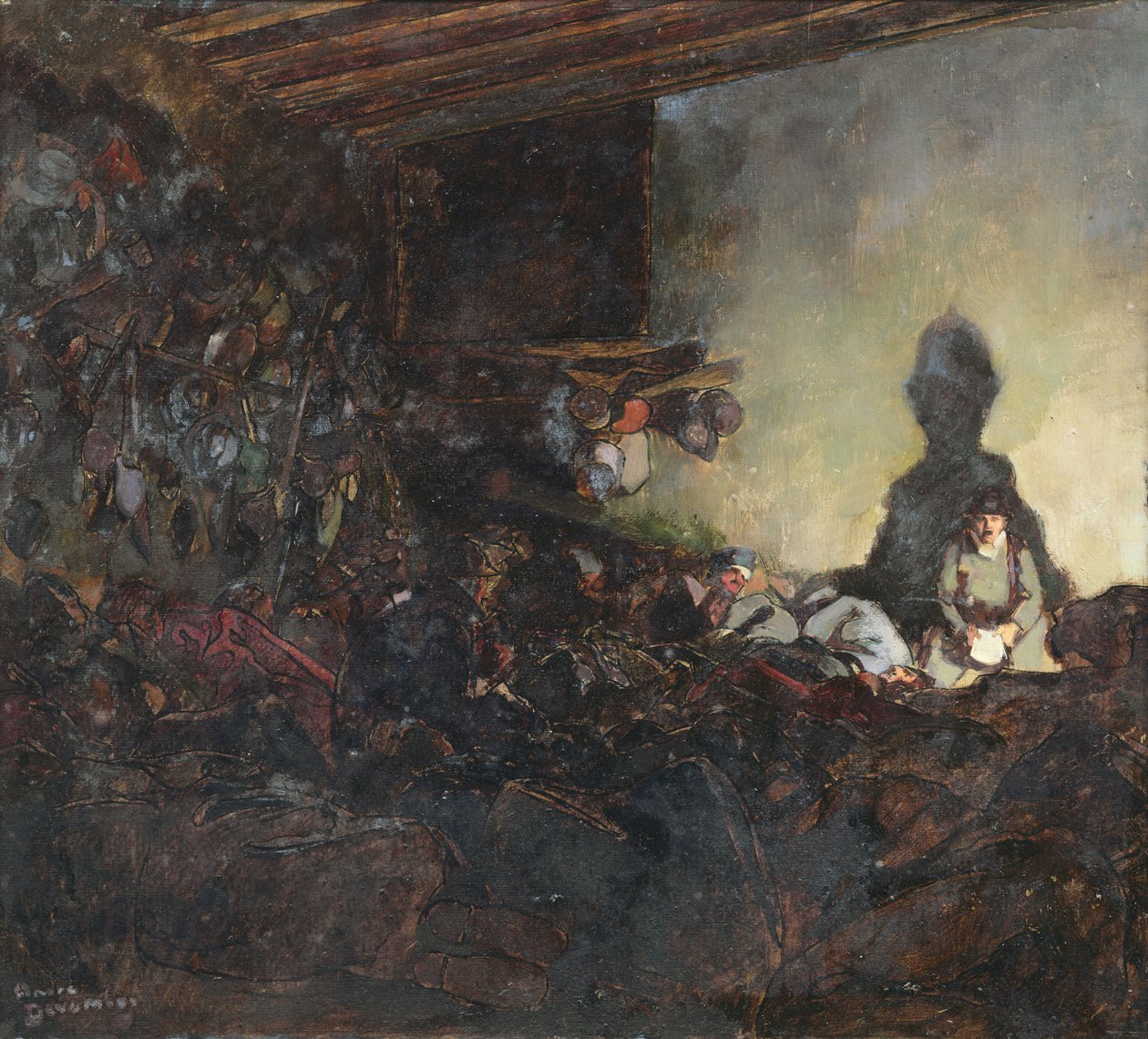 Het Billet, linker paneel van het drieluik 